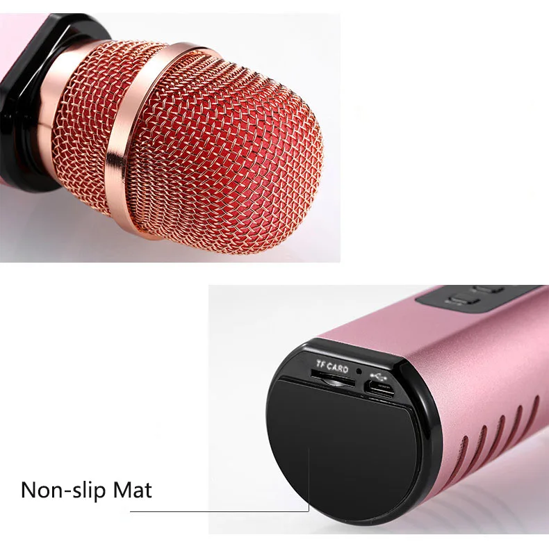 K6 профессиональный Bluetooth беспроводной микрофон караоке микрофон динамик ручной микрофон пение плеер TF карта для KTV домашнего аудио
