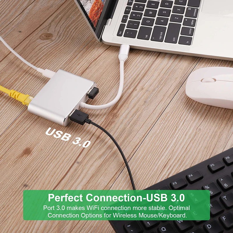 Baolyda USB C концентратор Thunderbolt 3 адаптер 5в1 многопортовый с 4K HDMI Ethernet VGA USB3.0 для