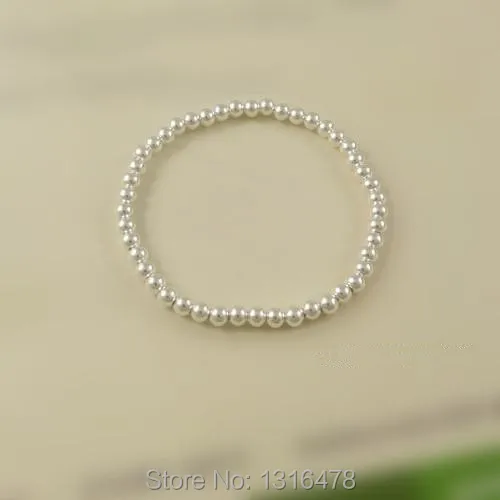 999 браслет из стерлингового серебра модные простые бусины 3/4 мм ручной работы