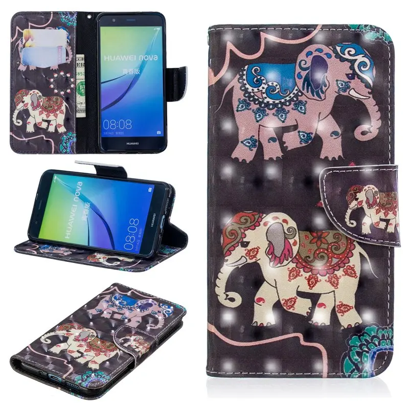 Магнитный чехол для huawei P10 Lite 5 2 &quotЧехлы Роскошные сумки держатель карты кожаный