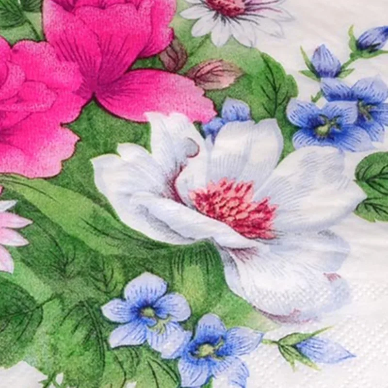 Красивые бумажные салфетки с цветочным узором Пионовые рукоделие украшение для