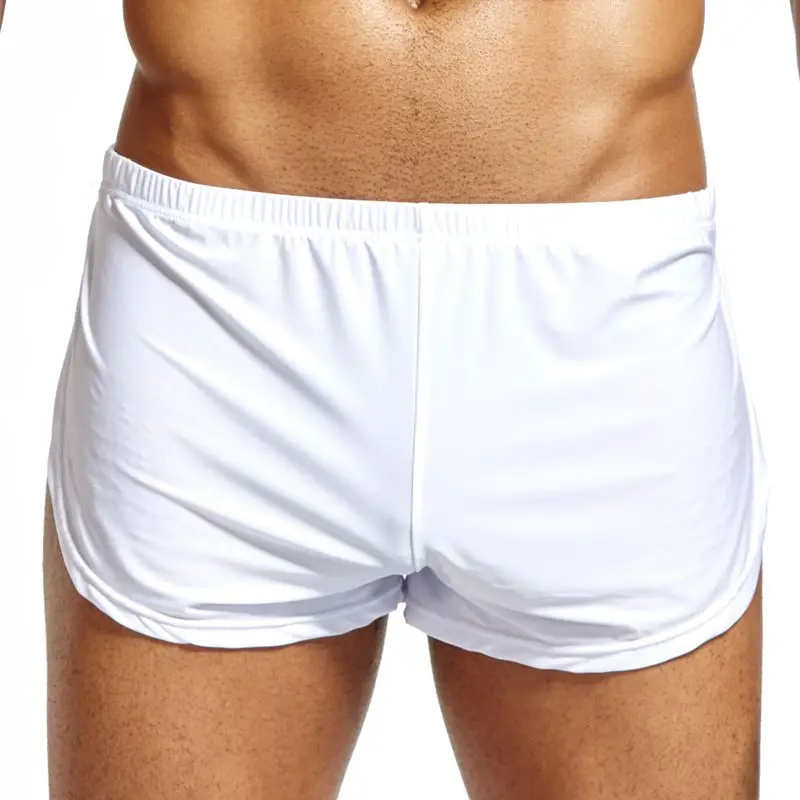 JOCKMAIL, Фирменное Сексуальное мужское нижнее белье, боксерские шорты для геев, с мешочком для пениса, мужские трусы, дышащие боксеры, домашняя одежда, шорты, Гей Нижнее белье - Цвет: Белый