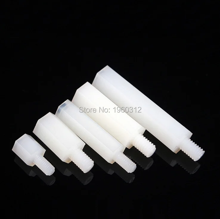 500 шт./лот Высококачественная Наружная и внутренняя резьба белая M2 x 20 мм + 5