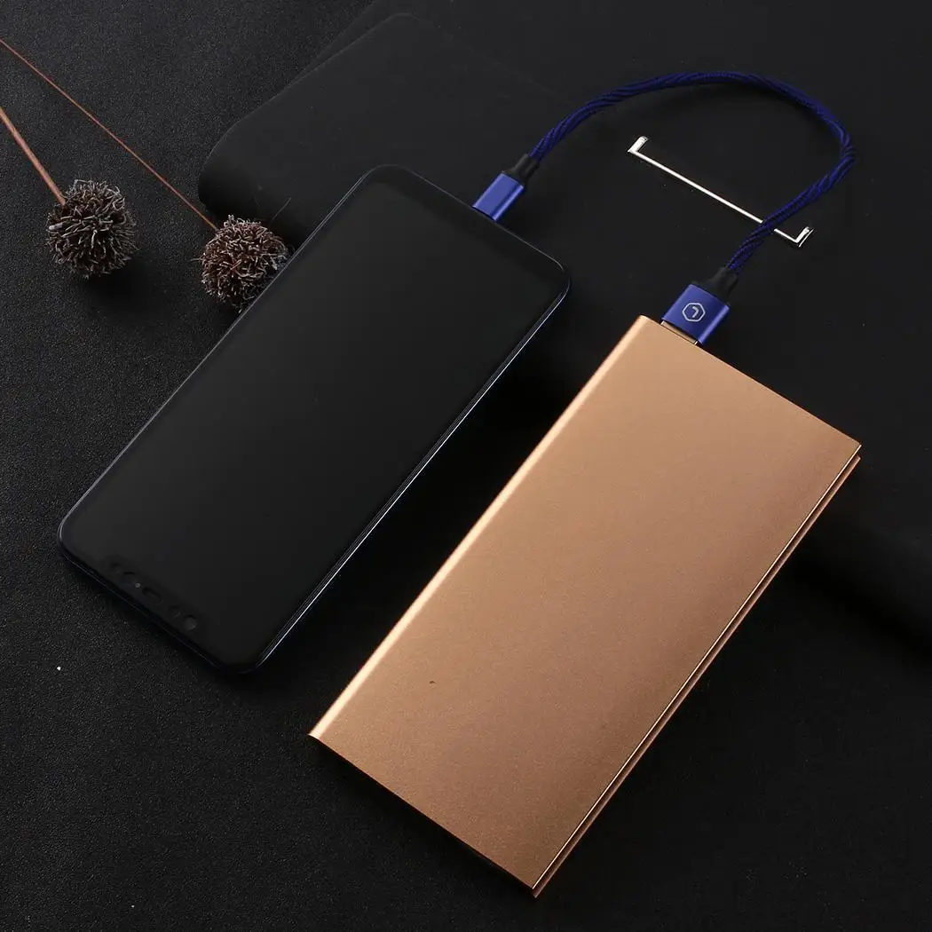 Ультра тонкий мобильный телефон банк питания общий Портативный двойной USB