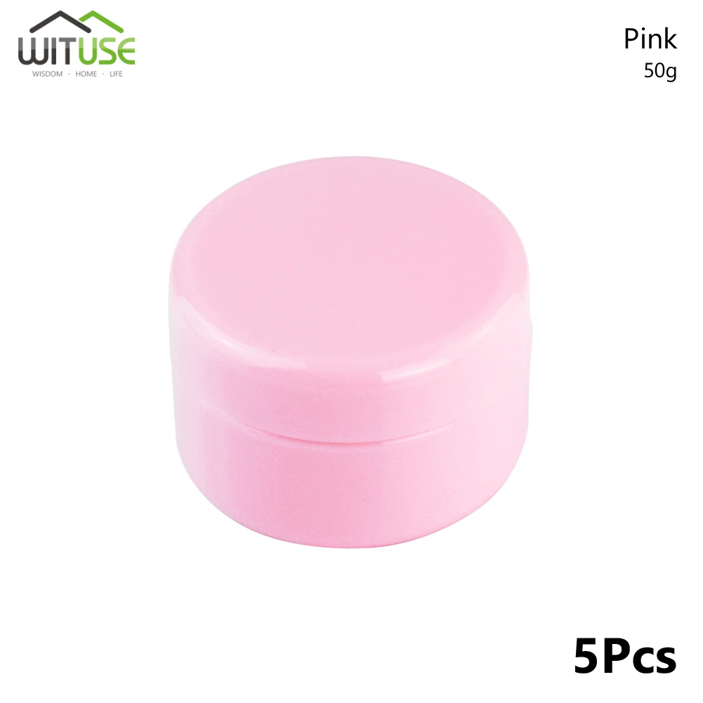 50g Pink 5 шт. пластиковая Пустая палитра банка судно с крышкой 20 мл 50 мл 100 мл флакон косметический многоразового использования бутылки путешествия крем-лосьон для лица косметический контейнер - Цвет: 50g Pink