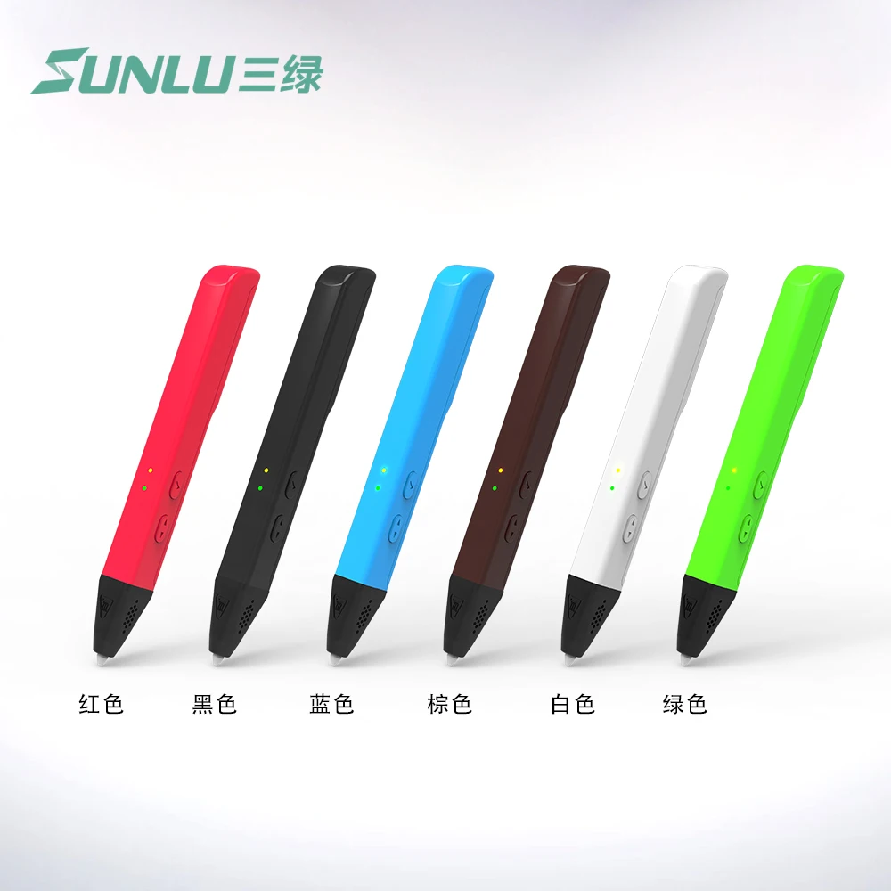 2017 SUNLU 3D Ручка SL 600 с 20 цветов 200 метров PLA нити 5 В 2A USB Line детей DIY Рисунок ручка