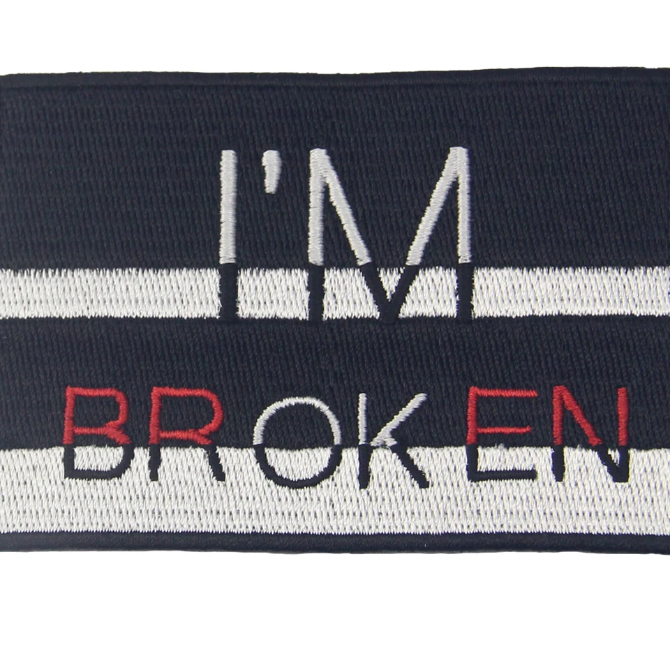Нашивки Embird вышитая нашивка rock I'm broken 3D нашивки ручной работы для девочек