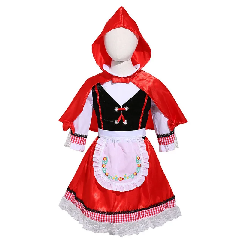 S XL для девочек Красная Шапочка Детский костюм костюмированной вечеринки на
