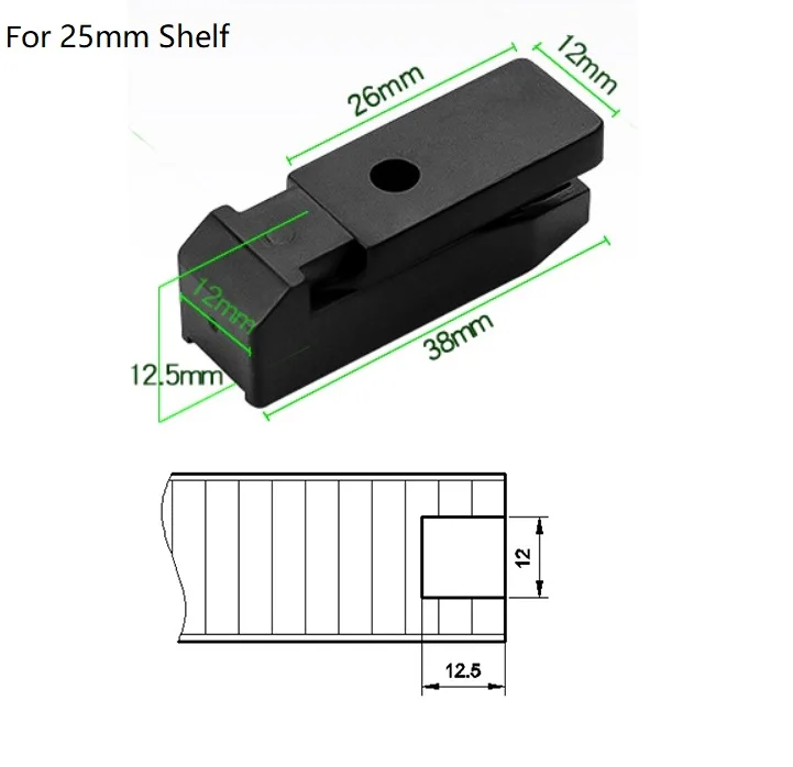 For 25mm Shelf 20 шт./лот нейлон рифленая скрывает невидимые мебель шкаф, полка кронштейна держателя подставки слайд фиксирующий Зажим на - Цвет: For 25mm Shelf