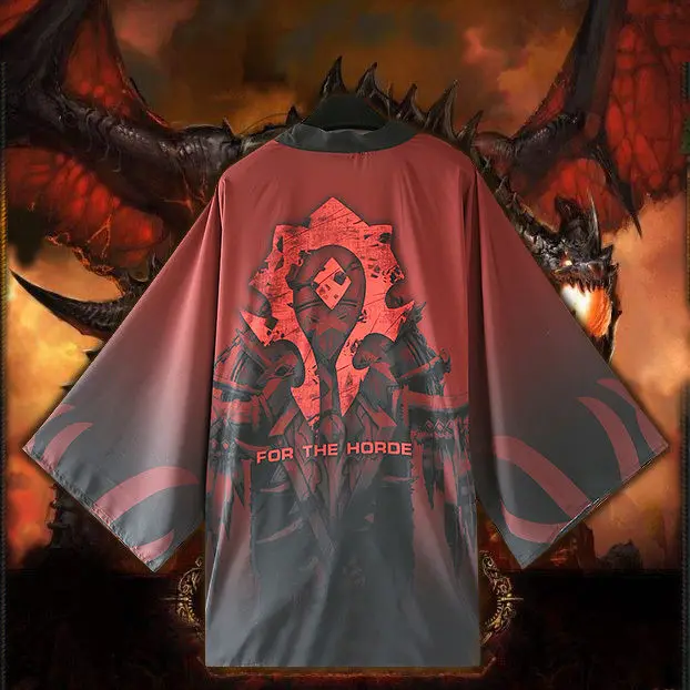 Горячая игра WOW LOL шифоновая Пижама плащи Horde The Костюмы для косплея кимоно пальто