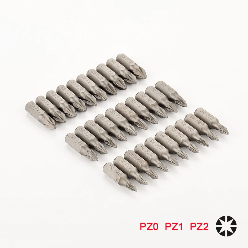 10 шт. PZ0 PZ1 PZ2 Pozi биты для отверток 1/4 дюйма 6 35 мм шестигранный хвостовик 25 S2