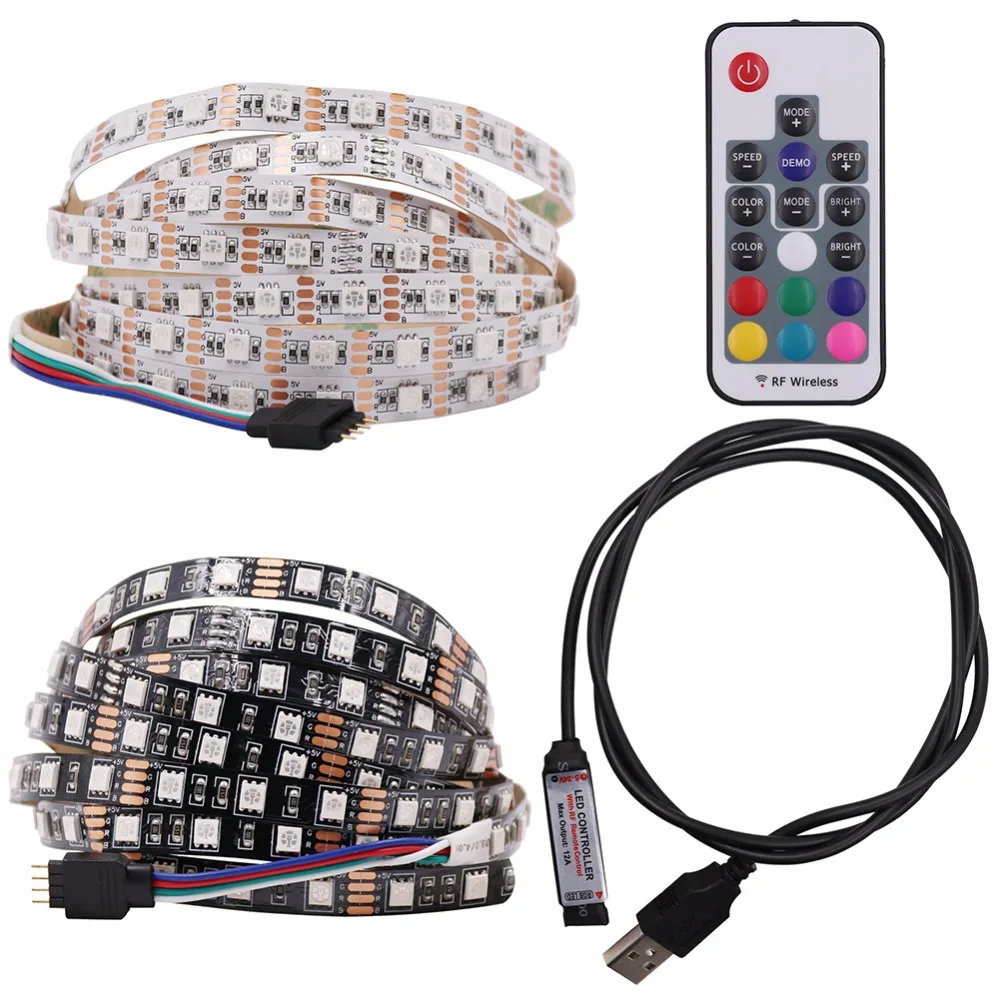 Светодиодная лента USB 5050 RGB для ТВ набор освещения фона с 17Key RF контроллером 1 м/2