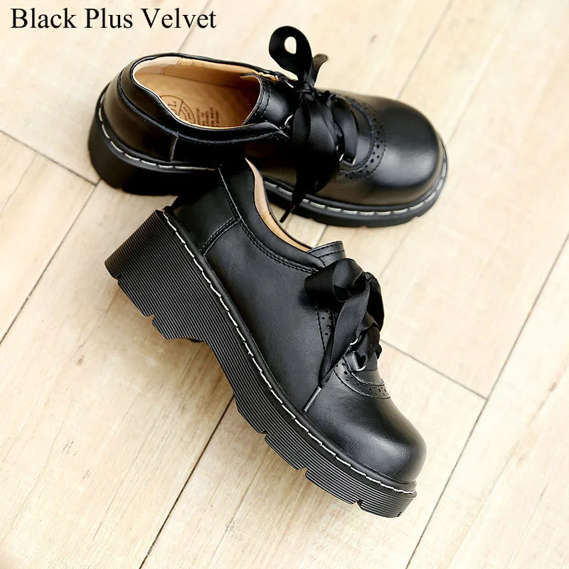 Black Velvet QPFJQD/женские туфли-оксфорды на шнуровке из натуральной кожи; Новое поступление года; женская обувь на плоской подошве в стиле ретро; Zapatos De Mujer - Цвет: Black Velvet