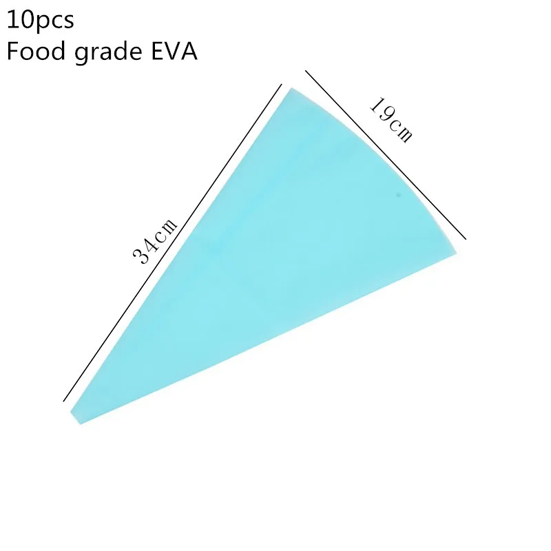 10pcs blue 10/100/200/300 шт одноразовый мешок для теста глазировки с изображением торта Декор кекса сумки Fondant(сахарная) крем торт Кондитерская насадка инструмент для выпечки - Цвет: 10pcs blue
