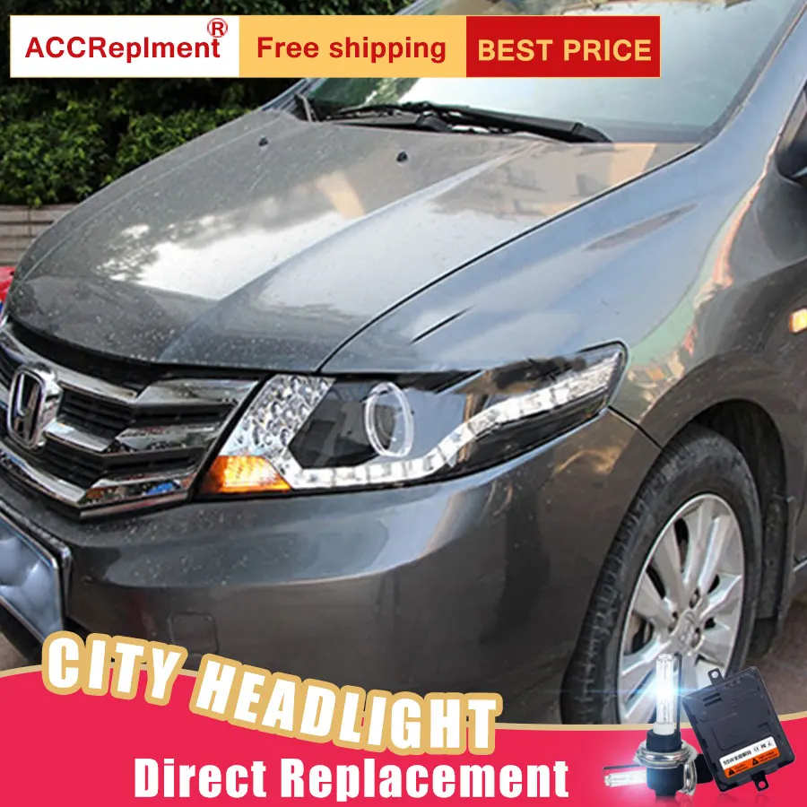 2 шт. светодиодный фары для Honda City 2010-2013 Автомобильные ангельские глазки комплект