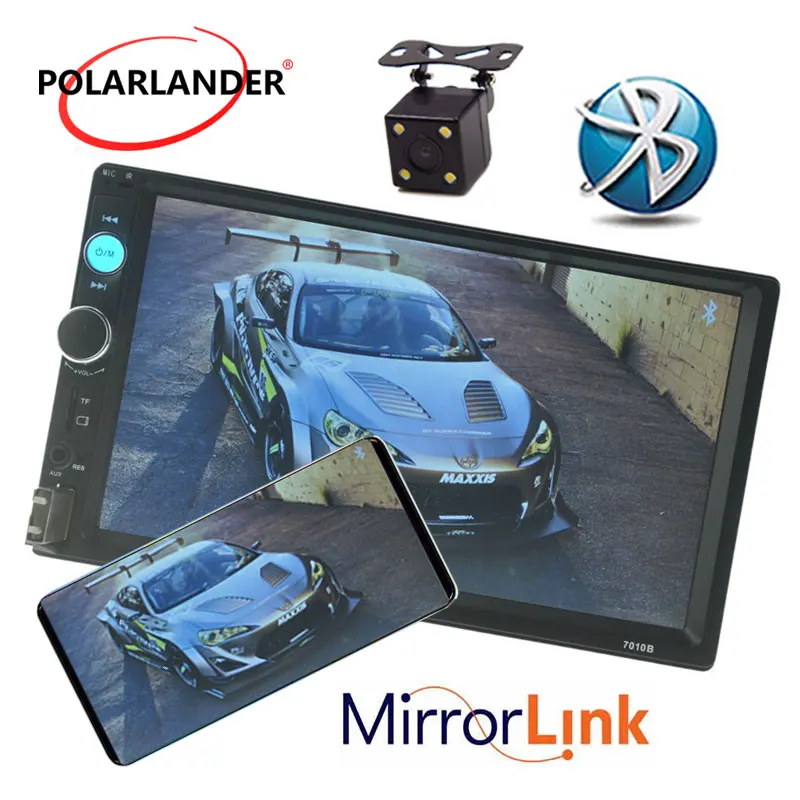 Зеркало Link 2 DIN 7 дюймов Bluetooth автомобильное радио в тире сенсорный экран аудио