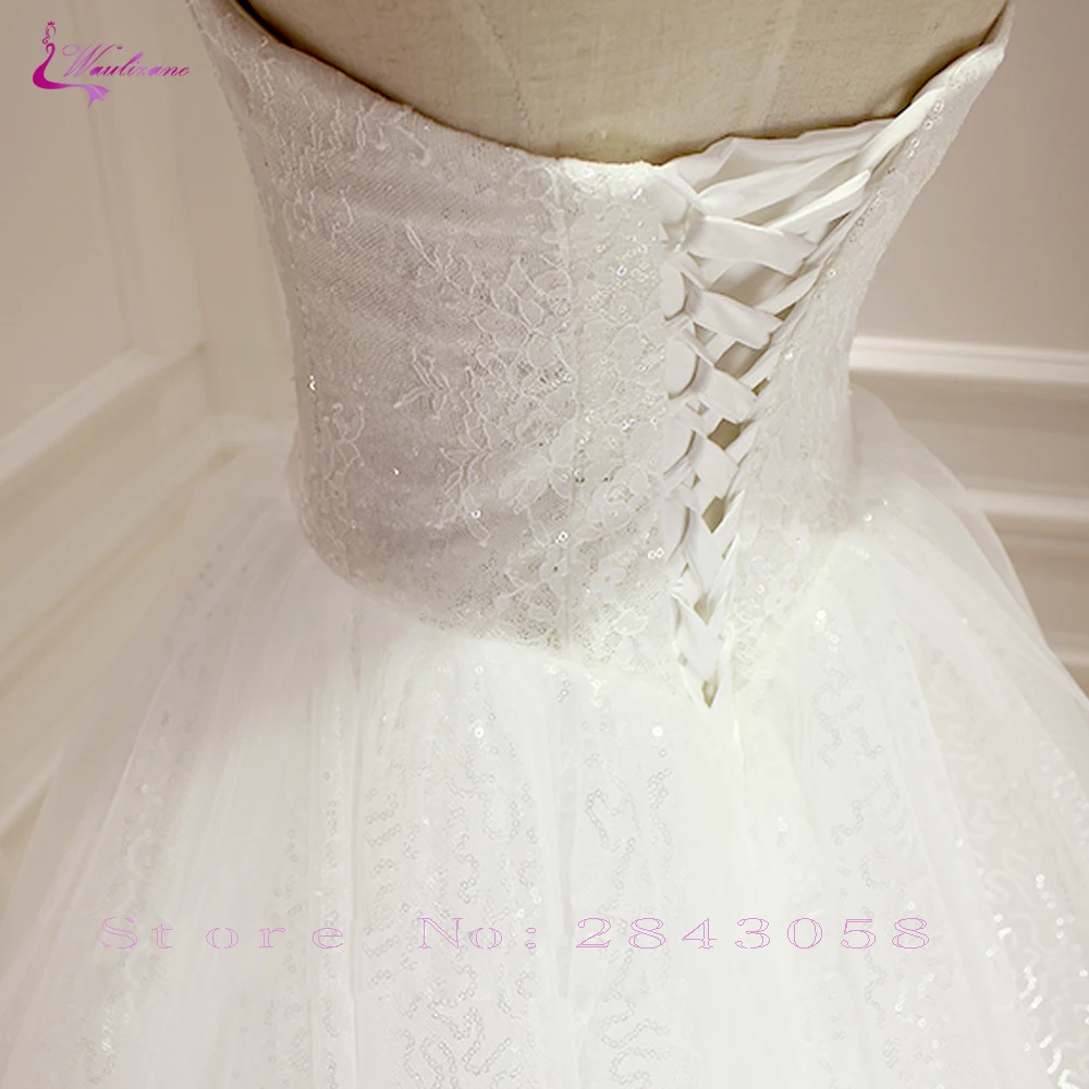 

Waulizane Ball Gown Wedding Dress Custom Made With Beads Rhinestones Of Strapless Brdal Dress Floor Length
