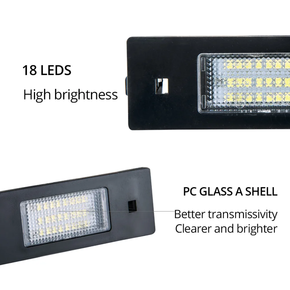 VooVoo Автомобильный светодиодный номерной знак без ошибки 24leds Canbus Plate Lamp 6500K для BMW