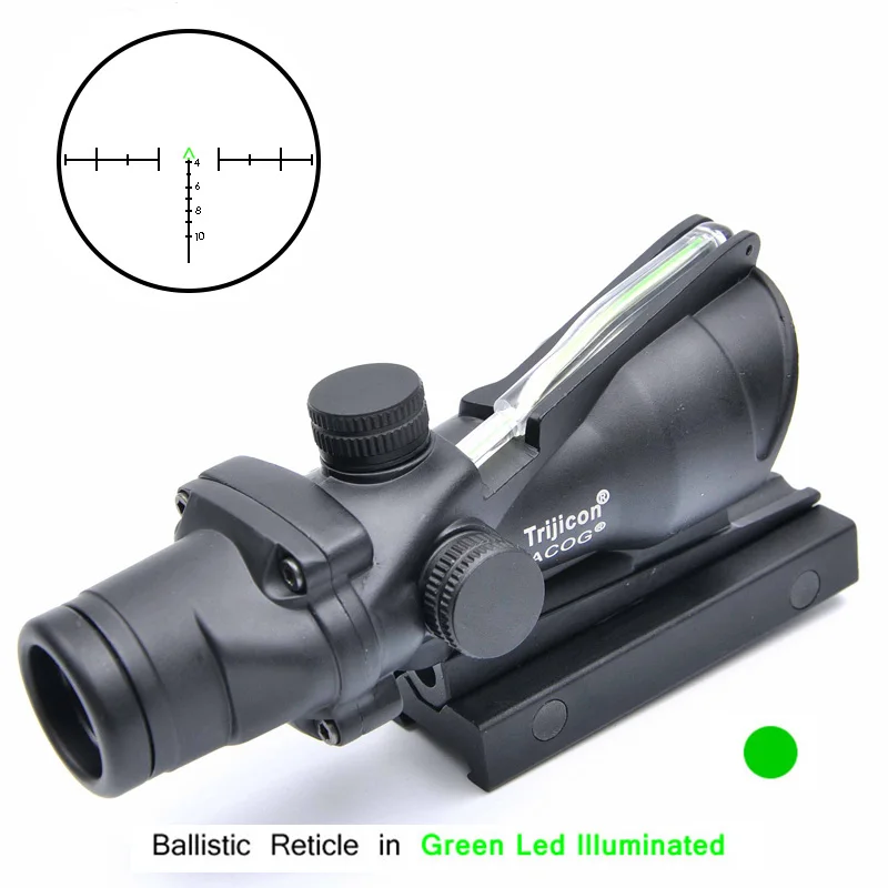 2 Trijicon ACOG 4X32 оптика из настоящего Волокна Красная точка с подсветкой шеврон стекло травленая сетка тактический оптический прицел охотничий оптический прицел - Цвет: 2