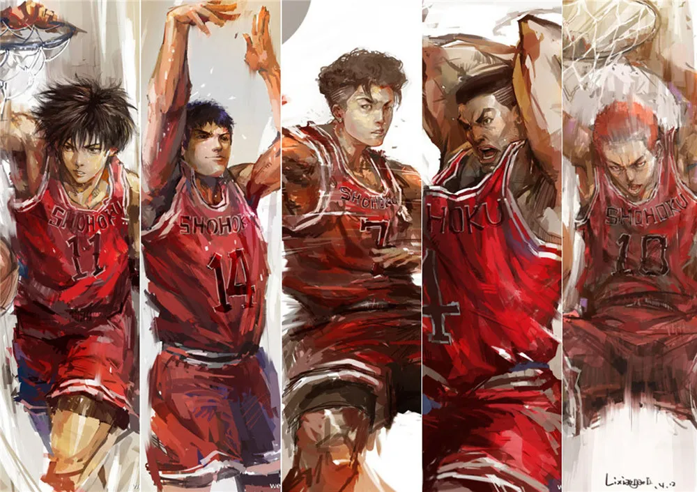 Slam Dunk плакаты настенные наклейки яркие цветные украшения для дома белая бумага с покрытием прямая