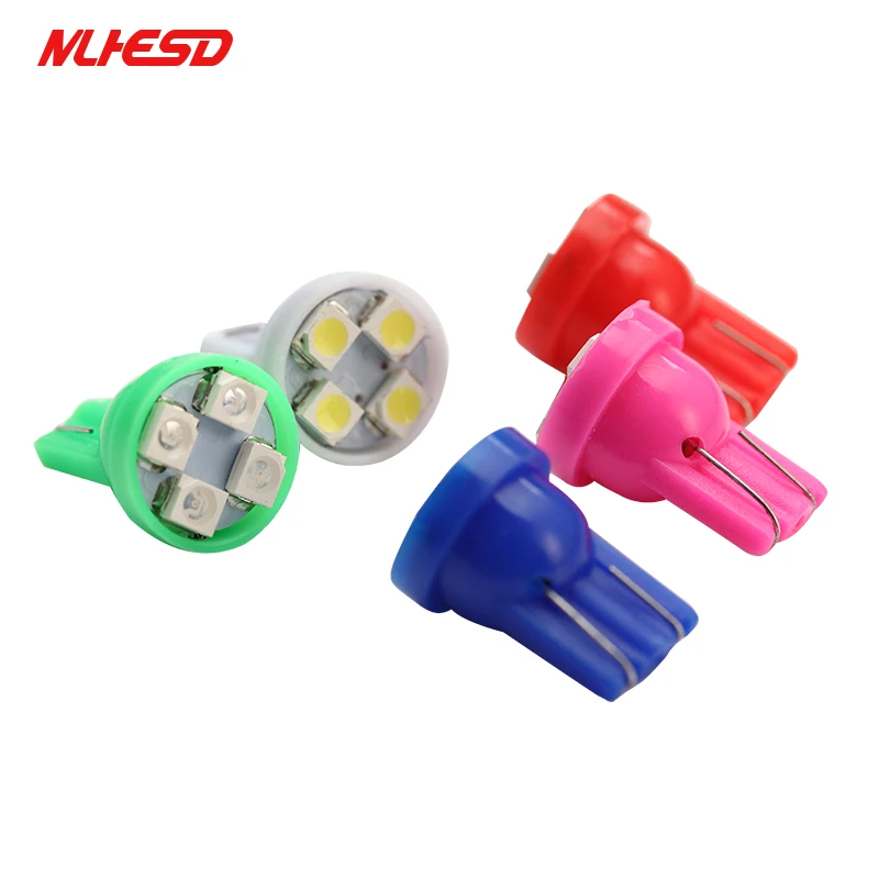 500 шт. T10 4SMD Автомобильный светодиодный 1210 3528 клиновидный свет DC12v W5W 4 авто
