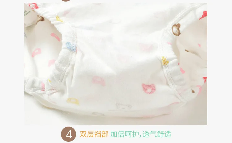 0-7Y Baby Girls Panties Toddler Boys Underwears Infant Cotton Training Reusable Nappy Washable Diapers Cover Cartoon Bread Pants