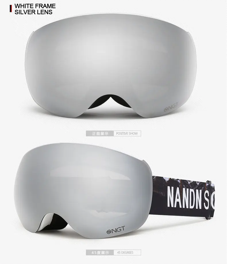 NANDN Brand Ski Goggles Men Women Snowboard Goggles Ski Glasses UV400 Protection Snow Skiing Glasses Anti-fog Ski Mask NG10