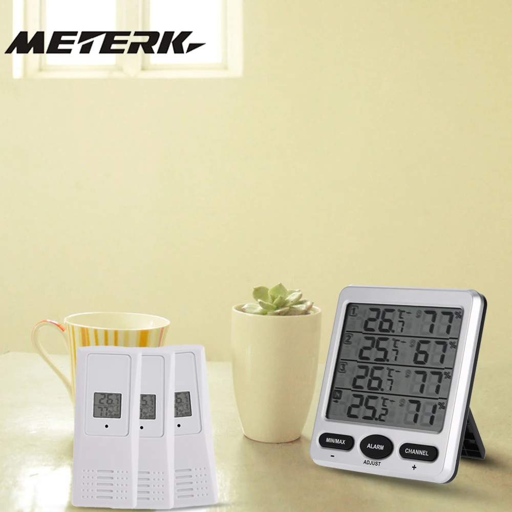 Метеостанция с термометром и ЖК дисплеем беспроводной 8 канальный