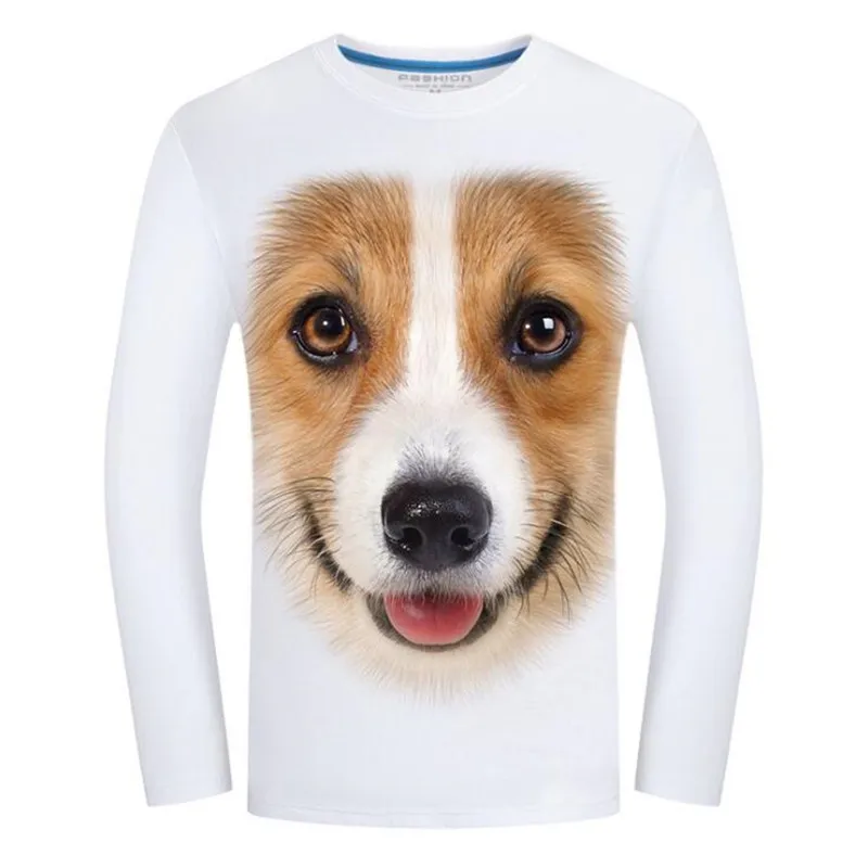 

Autumn Fashion Long Sleeve 2D Animal Printed Pattern T Shirts Men Cotton Slim O-neck Tops Tee Shirts For Male Nice Spring 6XL