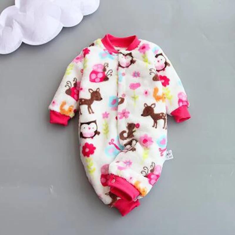 BibiCola 2018 Baby girls rompers plus velvet full sleeve o-neck loose stretchy clothes for bebe boys infant thermal new clothing | Мать и
