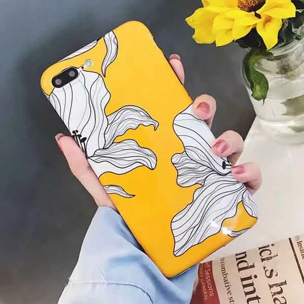 LOVECOM художественные цветы банановый лист чехол для телефона для iPhone 11 Pro Max XS Max XR 6 6S 7 8 Plus X Ретро Цветочный Мягкий чехол на заднюю панель телефона - Цвет: h