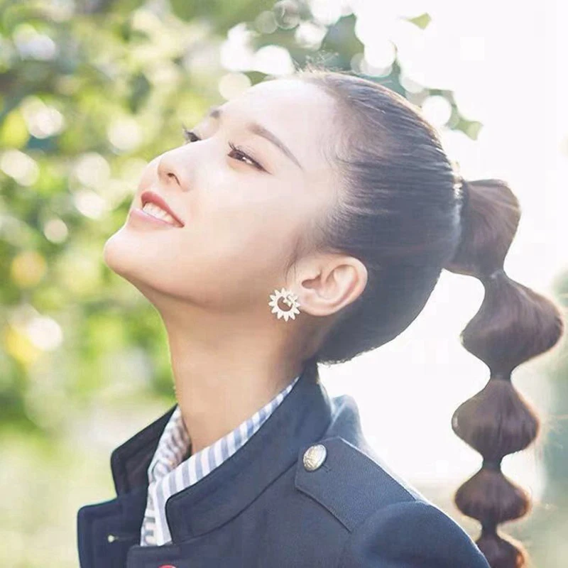 Женские асимметричные серьги-гвоздики из стерлингового серебра 925 пробы со