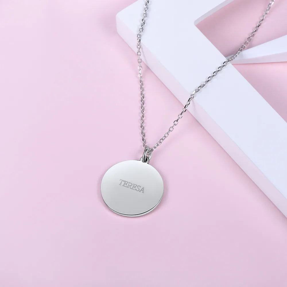 Kpop Personalized Custom Engraved Picture Pendant Necklace Anniversary Love Gifts 925 Sterling Silve Round Photo 6280B | Украшения и