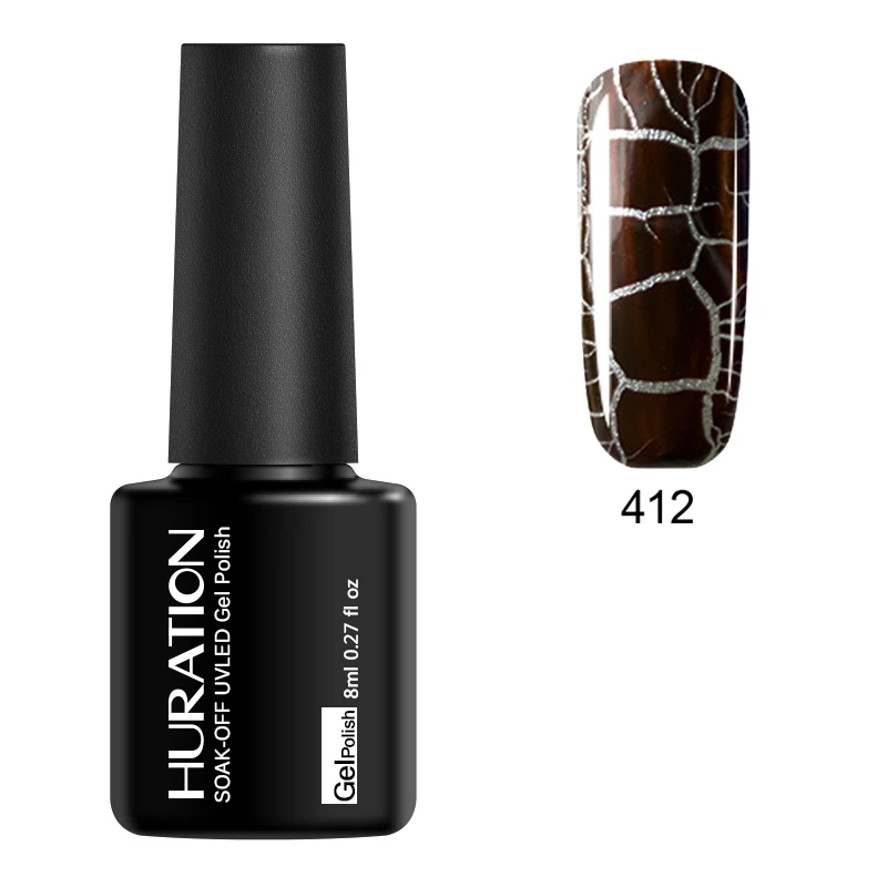 412 Huration Fashion Crack Lucky 8 мл замочить от 3D ногтей гель лак Crackle УФ-гель для ногтей 12 цветов нужна Светодиодная лампа лак для ногтей - Цвет: 412
