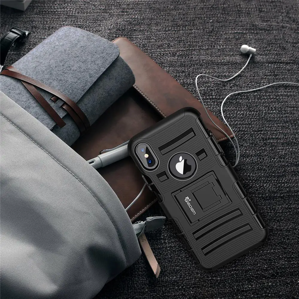 TIEGEM Kickstand Phone Case For iPhone X 10 5.8 inch Coque Soft Silicone Back Cover Shell with Stand Holder |