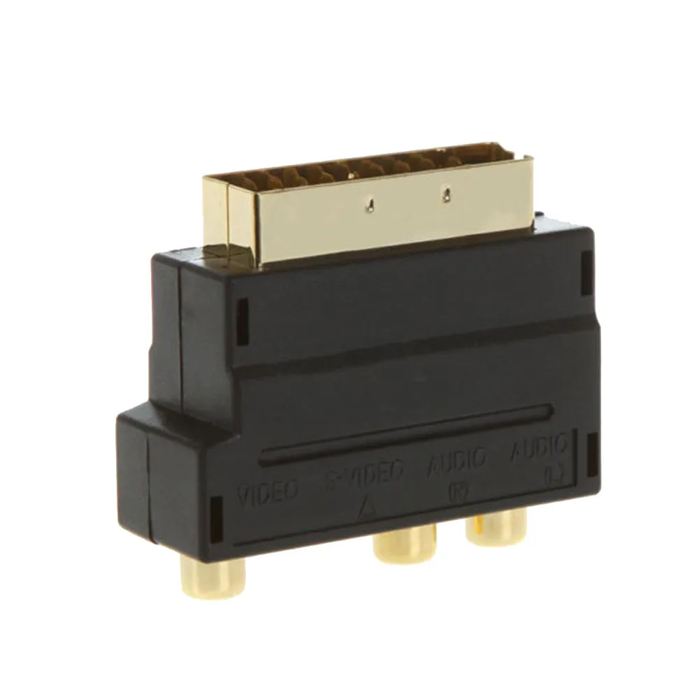 SCART Adapter AV Block To 3 Phono Composite или S Video с золотым переключателем In/Out 7 2| |