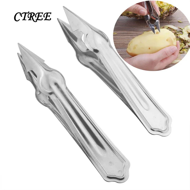 

CTREE Pineapple knife Multi-purpose Stainless Steel Fruit&Vegetable Peeler Curved Pineapple Eye Knife Salad Kitchen Gadgets C860