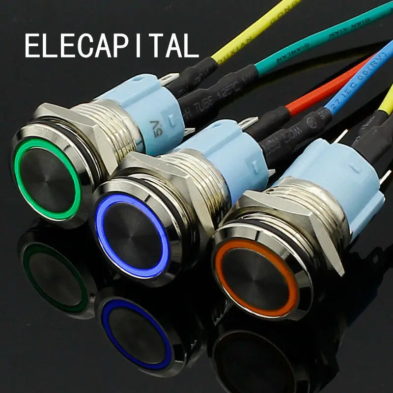 16 мм красный синий желтый зеленый белый свет популярный автомобильный