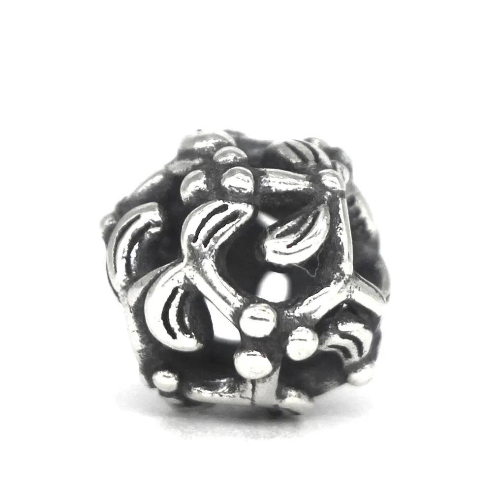 Mistletoe Genuine 925 Sterling Silver Charm Bead Fit European Troll 3.0mm Bracelet Jewelry | Украшения и аксессуары