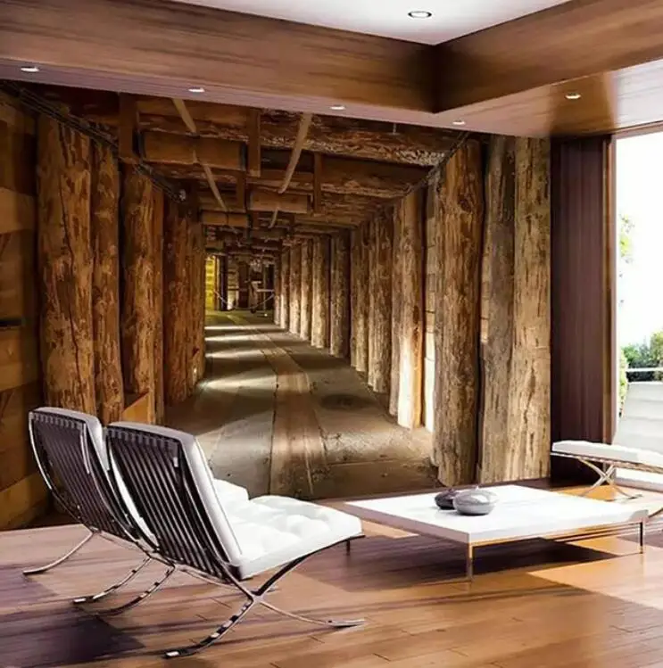 Настенная 3D Роспись на заказ объемная деревянная елка расширенное пространство