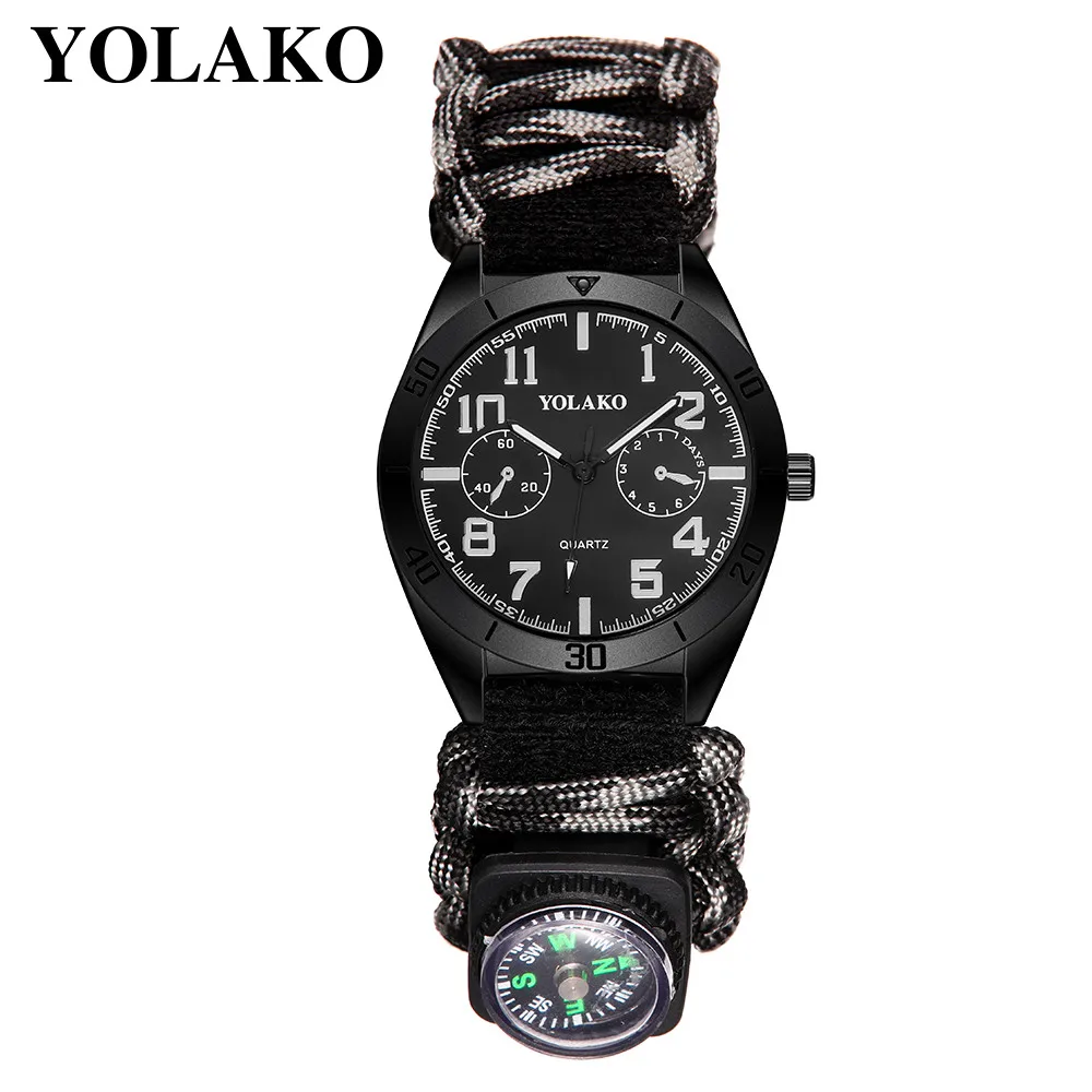 Reloj hombre 2018 горячая распродажа мужские часы YOLAKO нейлоновый ремешок с компасом