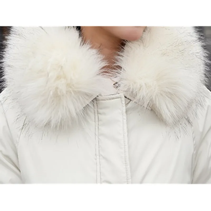 2018 зимняя куртка женская парка плотная верхняя одежда однотонный меховой