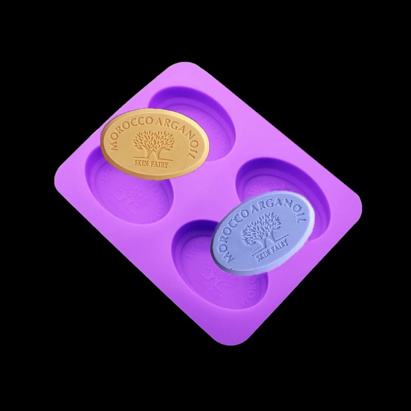 4 овальной полости мыло с изображением дерева силиконовая форма гипс Свеча