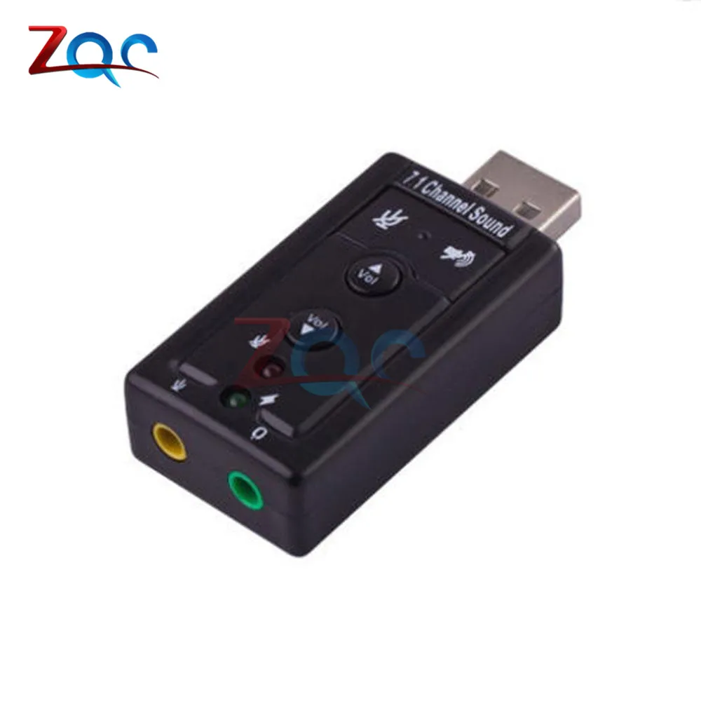 Мини Внешняя USB 2,0 Звуковая карта 7,1 канал 3D Виртуальная 12 Мбит/с аудио микрофон динамик микрофон 3,5 мм разъем стерео гарнитура