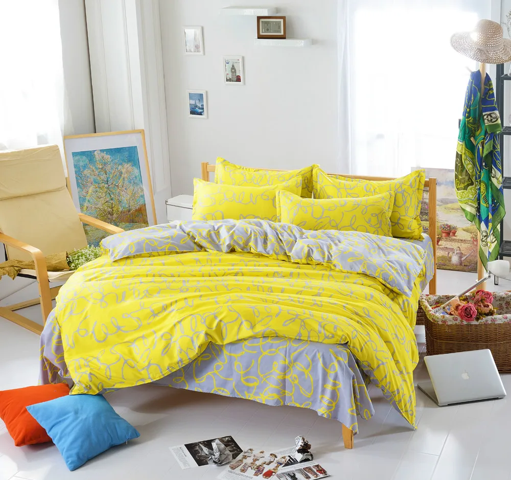 U & H домашний текстиль постельное бельё полиэстер/хлопок два однотонных 4