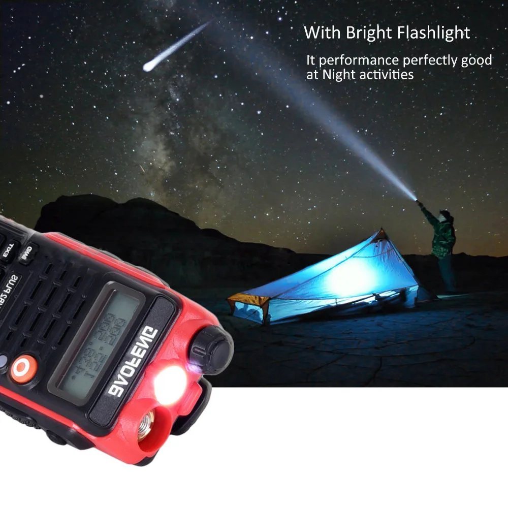 BaoFeng Bf-Uvb2 Plus Walkie Talkie LED Light 4800mah Battery Cb Radio Mobile Comunicador High Power 5W WalkieTalkie