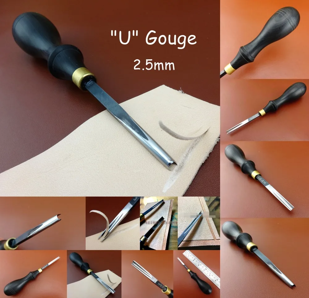 16 видов кожаного ремесла U V-Gouge режущая Складная кромка скошенная Лопата инструмент-швейная резьба штамповка нож резак удар