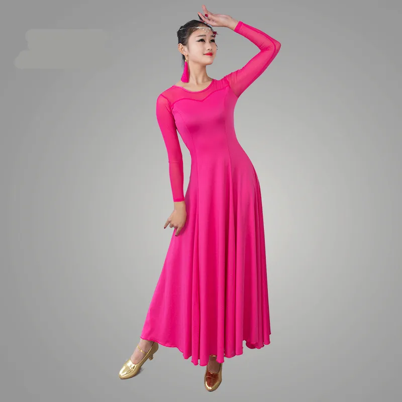 Женское платье для бальных танцев с длинным рукавом|smooth ballroom dance dresses|ballroom dress