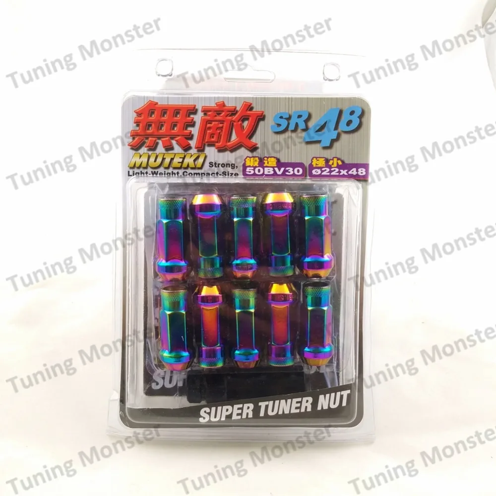 Регулировка Monster 20 шт. Muteki SR48 стальные гайки для колес длина 48 мм m12x1 5/m12x1 25 Neo Chrome|neo