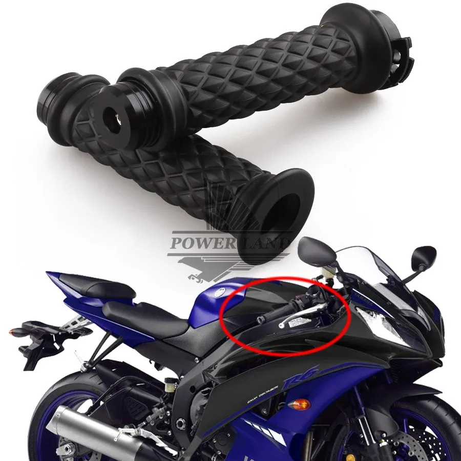 

Black Bar End Caps + Hand Grip Handlebar Black Diamond W/ Open Bar 7/8'' 22mm for Honda Suzuki Royal Cafe Racer Bobber Custom